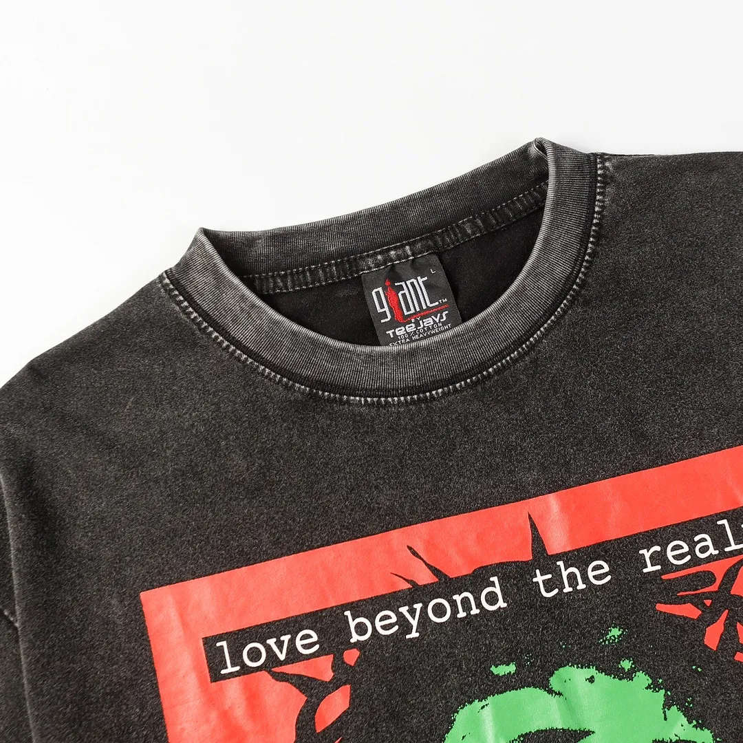 Saint Michael series trendy T craft letter drawing round neck short sleeves Style number: D3211p116 Color: black Size: S M L XL